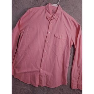 J Crew Shirt Mens Large Slim Fit Lightweight Oxford Cloth Pink Preppy Casual L